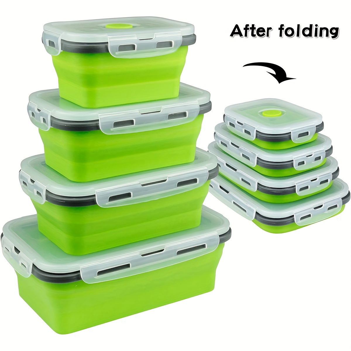 Kitchen Baking Tray Organizer - 1/4PCS Falten Silikon Lunch Box Küche