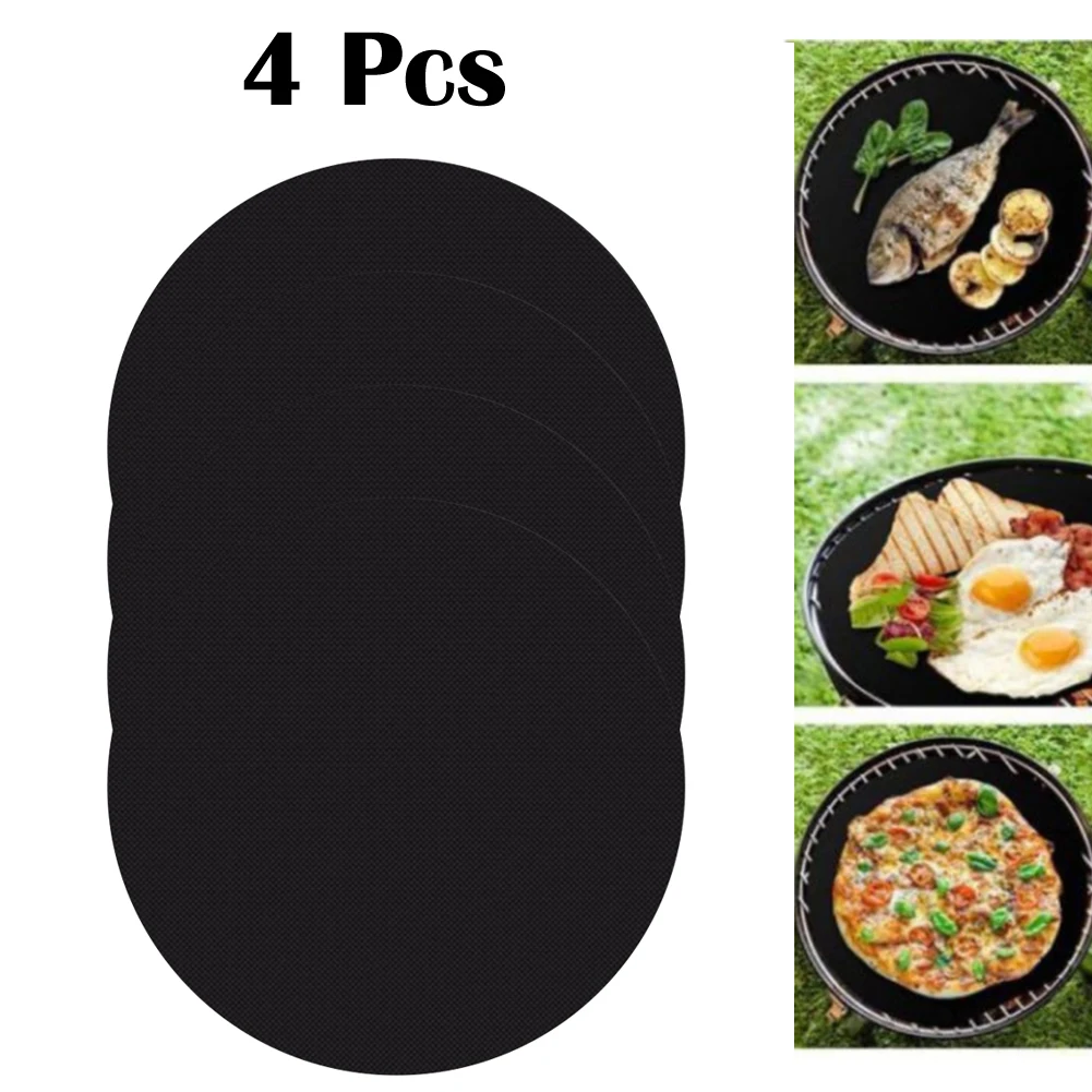 Super Kitchen Baking Mat - 40 cm runde Antihaft-Grillmatten, 4er-Set für