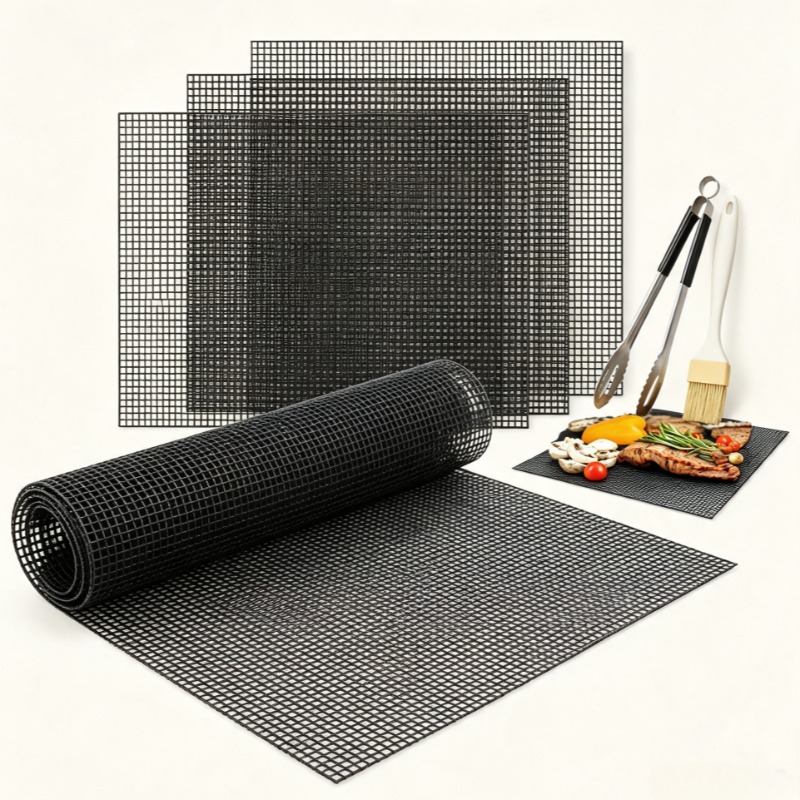 Super Kitchen Baking Mat - Grillnetz-Set mit 5 Teilen, Wiederverwendbare Antihaft-Teflon-Grillmatte